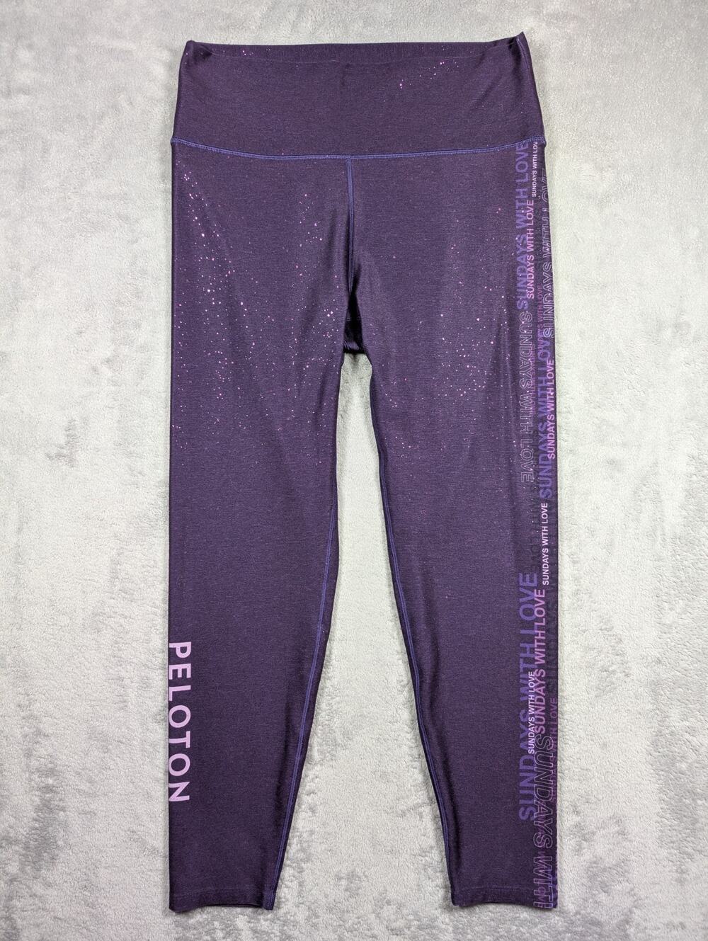 Peloton x WITH Collaboration Leggings Womens Size XXL Purple Active Cycling Run